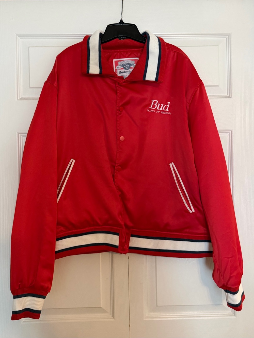 PacSun Red Bomber Jacket with White & Navy Trim